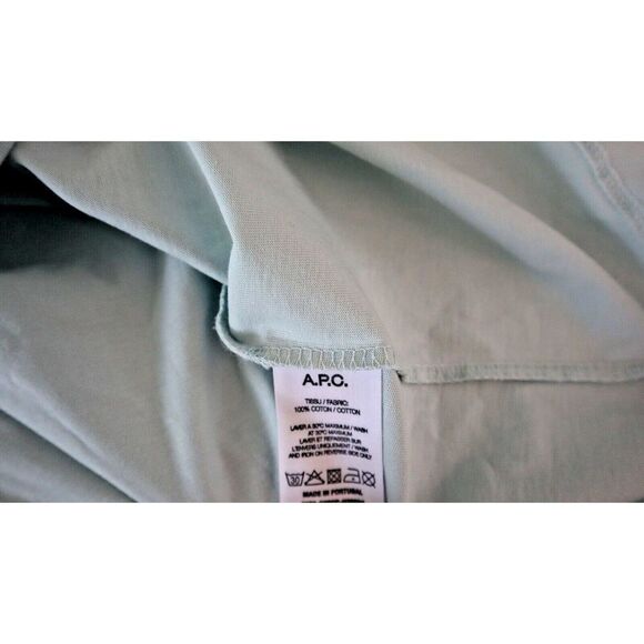 A.P.C. COEOP-H26904 Men's Sz 2XL Light Blue Cotton Logo Graphic Tee Shirt $115 - Picture 5 of 8